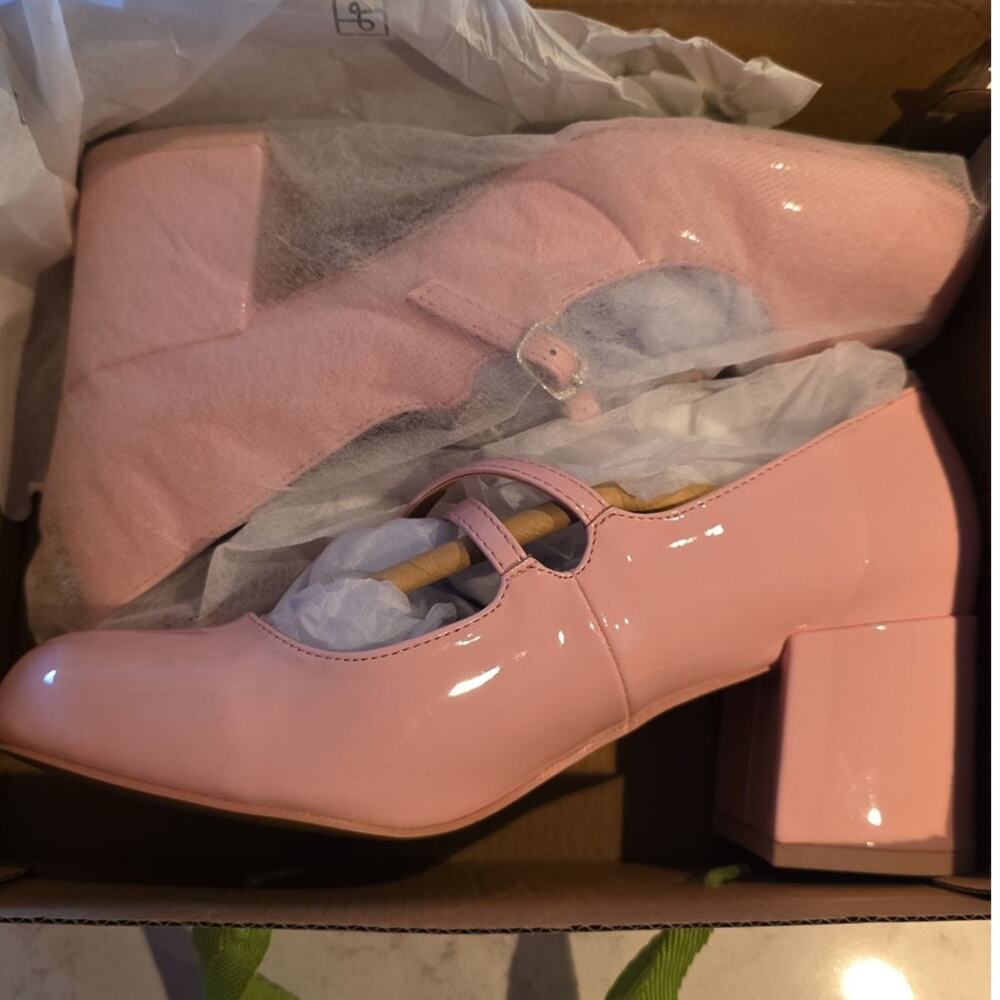 Call It Spring RUUBY Mary Jane Light Pink Pumps Block Heel NEW in Box NIB Size 8